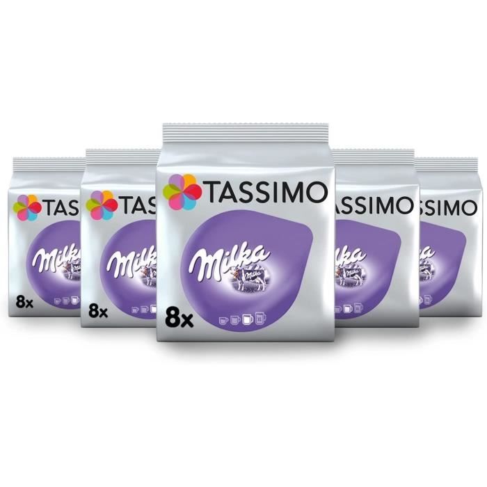 TASSIMO Chocolat Dosettes Milka - Lot de 5 x 8 boissons