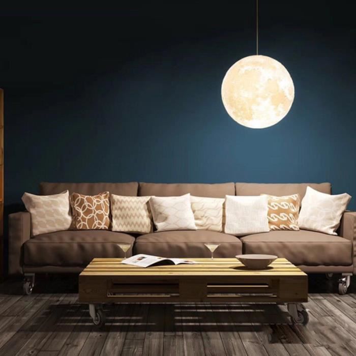 Creative Lune Boule Forme LED Pendentif Lampe De Mode Plafonnier Décoratif 3D Impression Lustre Pour La LUSTRE - SUSPENSION