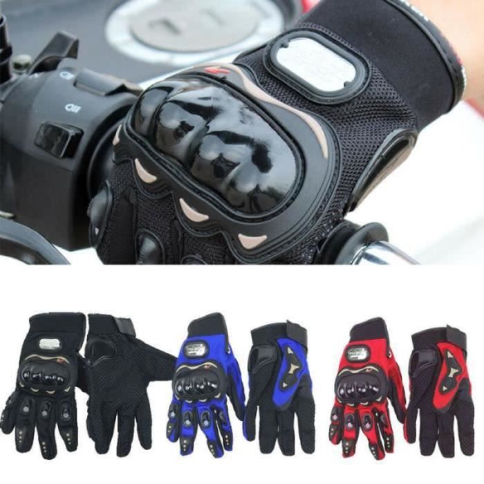 GM08647-Paire de Gants Doigt Complet Protection Moto Vélo Sport Femme Homme Taille XL bleu