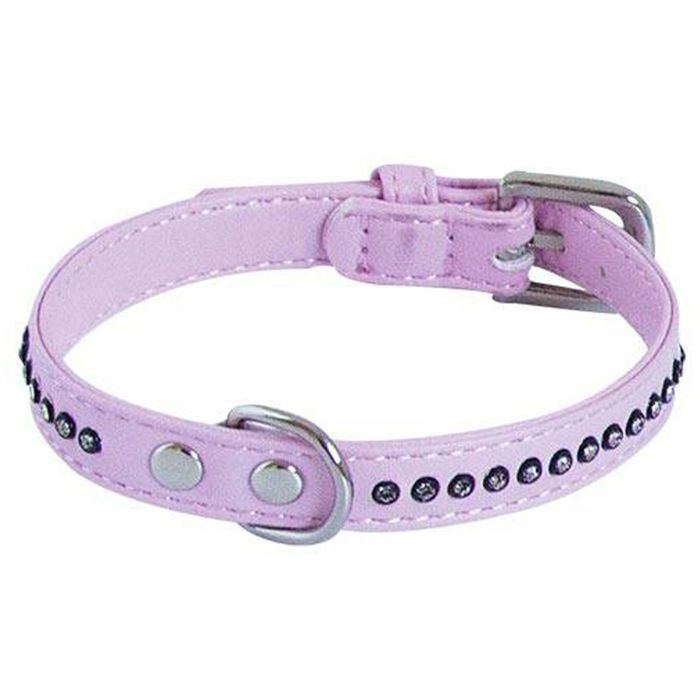 Comparer les prix de Collier chien Glamorous Rose 1 Rang Taille : T3 - DOOGY GLAM