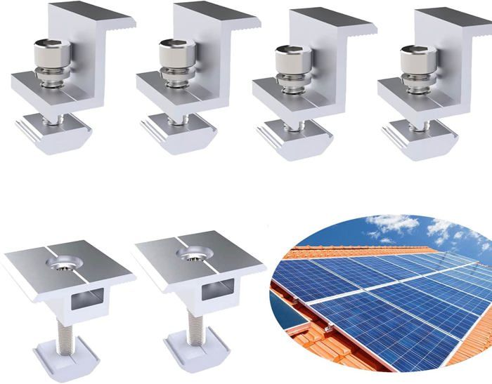 10 Supports Panneau Solaire Aluminium 30mm - Fixation En T - Pour Camping-car, Toit, Bateau