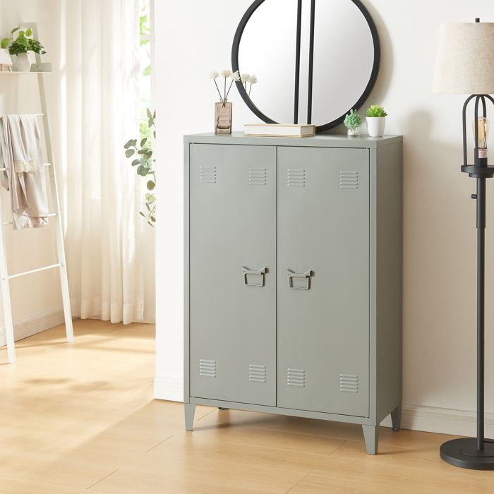 Armoire métallique Oripää à 2 portes 110 x 75 x 33 cm gris foncé