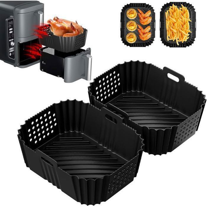 Moules à Gaufres Pour Air Fryer Ninja - 2 Pièces En Silicone Antiadhésif - Compatibles AF400EU, AF500EU, Etc.