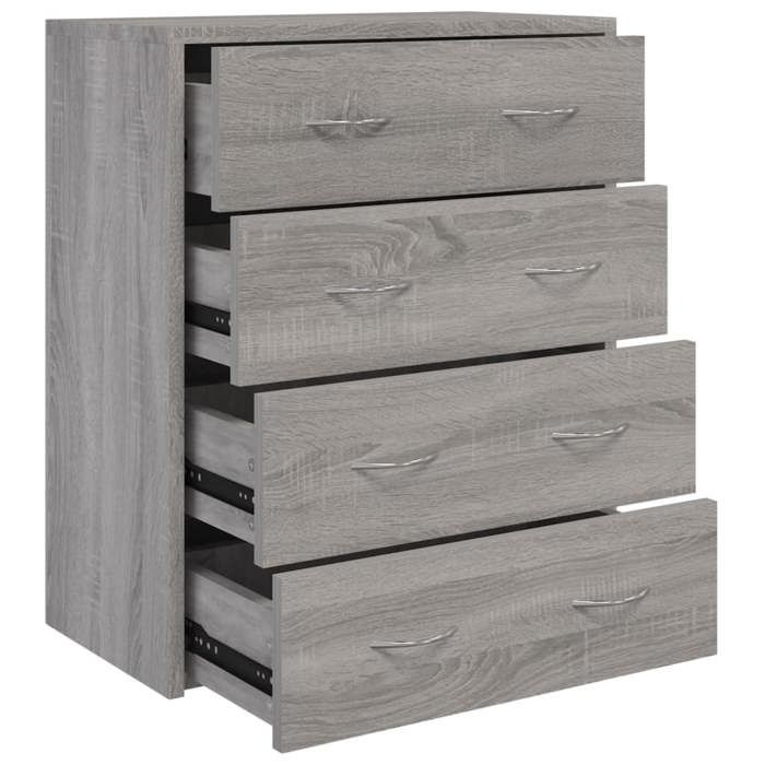 CLOUD Meuble de rangementCommode Armoire Buffet avec 4 tiroirs 60x305x71 cm Sonoma gris CHYNEW6357469