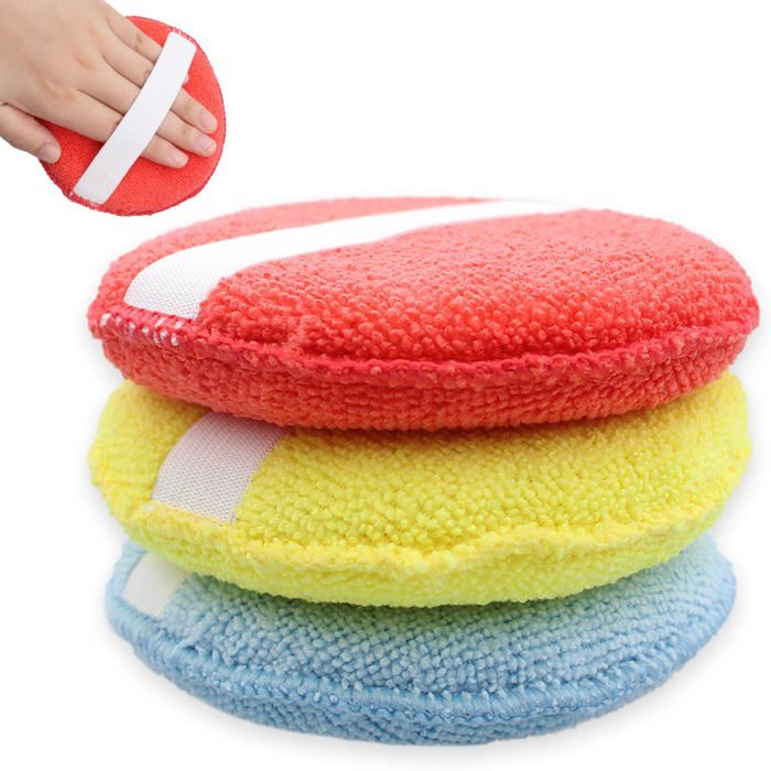 Lot de 3 éponges de voiture tampons applicateurs déponge de polissage de voiture – 13 cm