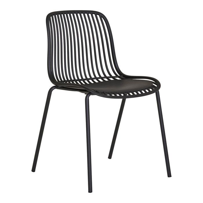 Branson chaise de jardin empilable noire. Branson chaise de jardin empilable noire.