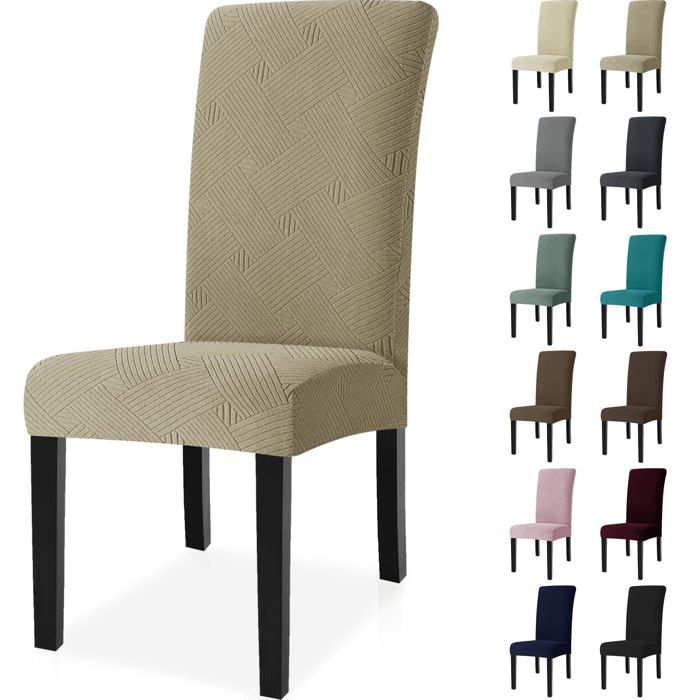 Ystyle Housse De Chaise 2 Pièces Housse Chaise Salle À Manger Moderne Élastique Extensible Kaki
