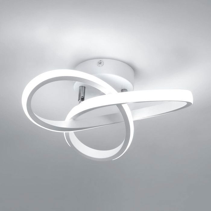 DORLINK Plafonnier LED Moderne 22W 2500lm 6500K Blanc Luminaire Plafond en Aluminium 25x25x10 cm Pour Cuisine Salon Salle à Manger