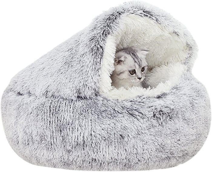 Comparer les prix de Lit troglodyte pour chat petit chien Anti-stress Se calmer Panier pour chats dintérieur et dextérieur Chaton en fausse