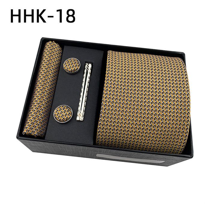 Coffret Santiago de Cuba - Cravate violet colombin, boutons de manchette, pince à cravate, pochette de costume