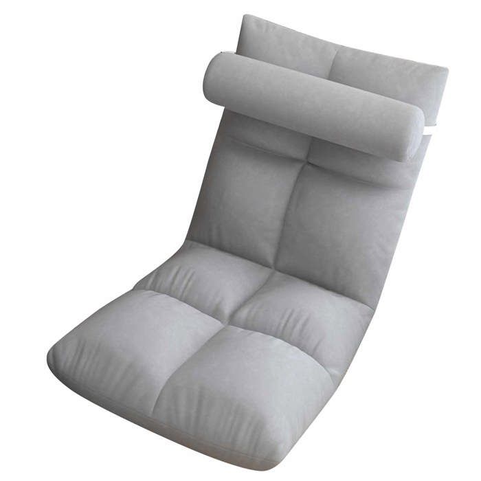 OMABETA Chaise de sol pliable avec dossier ajustable mode méditation salon de jeux adulte Gris