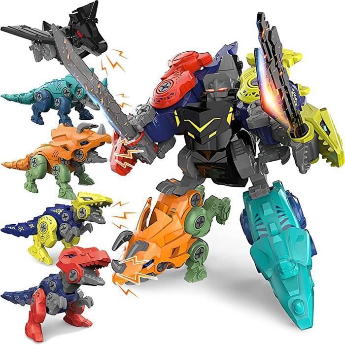 Jouet Dinosaure - Jurassic World - 5 en 1 - Transformable en Robot - STEM ducatif - Mixte PZCC