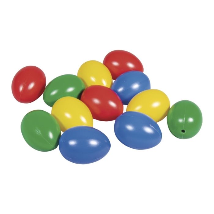 Comparer les prix de Oeufs plastiques 45cm  4  couleurs assorties sachet 12 pces