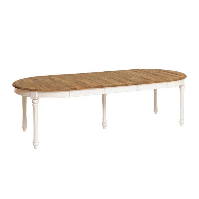 Table à manger en bois recyclé avec allonges Garance