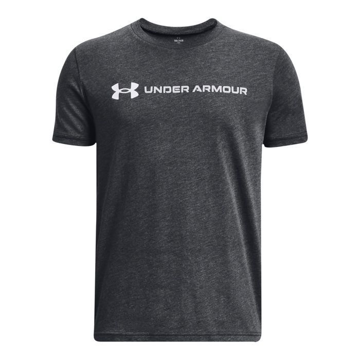 Maillot enfant - UNDER ARMOUR - Team Issue Wordmark - Noir chiné - Manches courtes - Respirant
