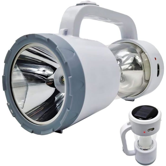 Lampe torche solaire - HCT STYLE - LED 700 mAh - Powerbank USB - SOS & stroboscope - IP65