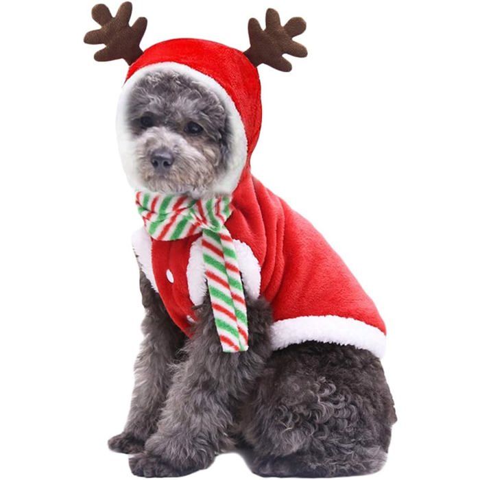 Costume de Noël pour chien costume délan en peluche décoration de jeu de rôle pour Noël L