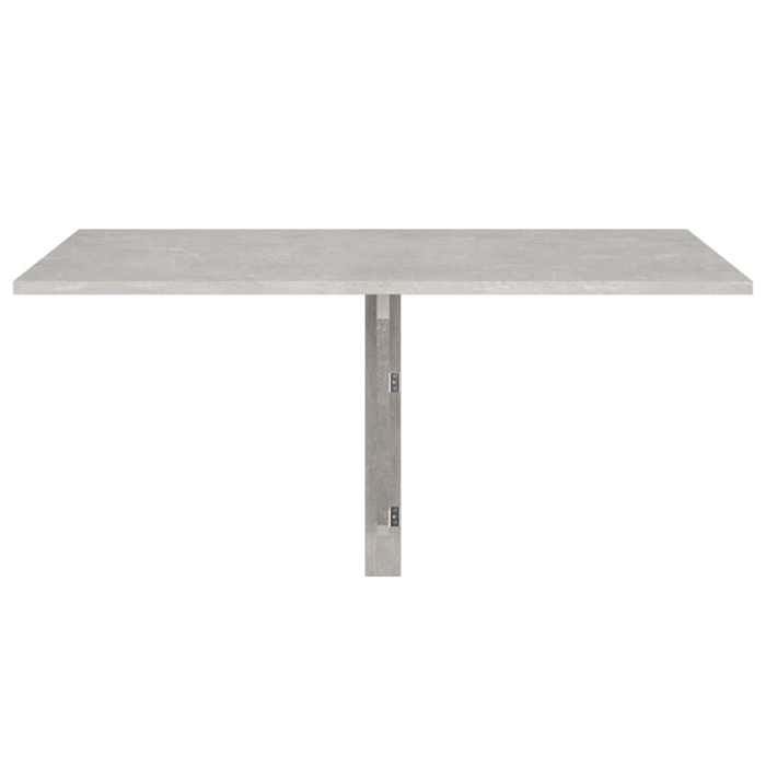 Table murale pliable - WIENS - Gris béton - 100x60x56 cm - Bois dingénierie - Capacité 20 kg - Support triangulaire