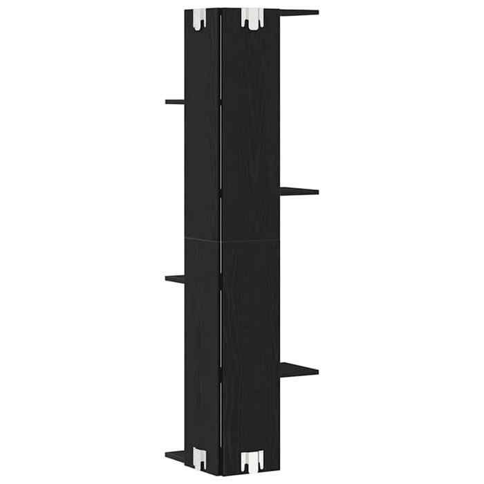 MEUBLE DE SEJOUR Noir - MODE Étagère dangle murale Chêne noir 36.5x36.5x140 cm Nettoyer facile_09_5612
