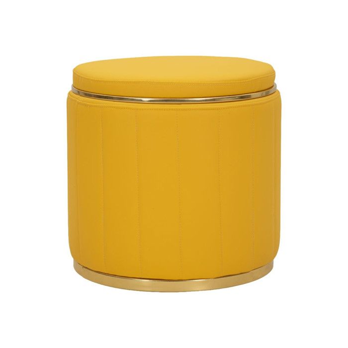 Pouf Coffre Design London 46cm Moutarde