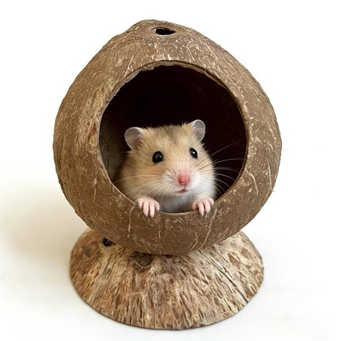Maison hamster coco 5.5x4.3 entrée 7cm pour petits animaux Cuneary