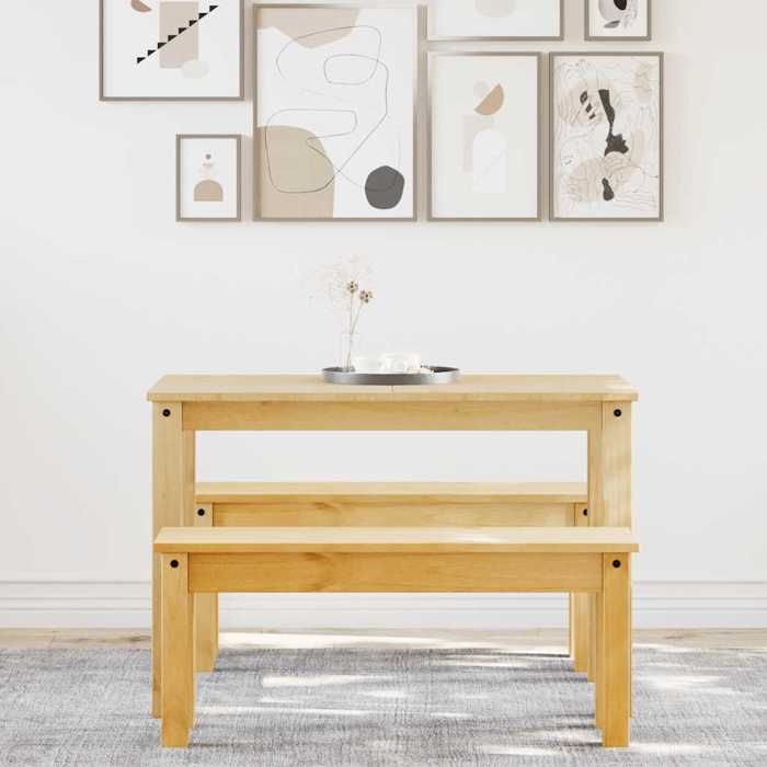 Les SoldesEnsemble à manger - Table de salon et chaises - pour cuisine - PANAMA 3 pcs - Bois de pin massif(117 x 60 x 75 cm) fnf16