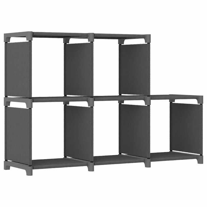 Étagère daffichage 5 cubes Gris 103x30x72 5 cm Tissu - Cadre durable - design élégant(18010)