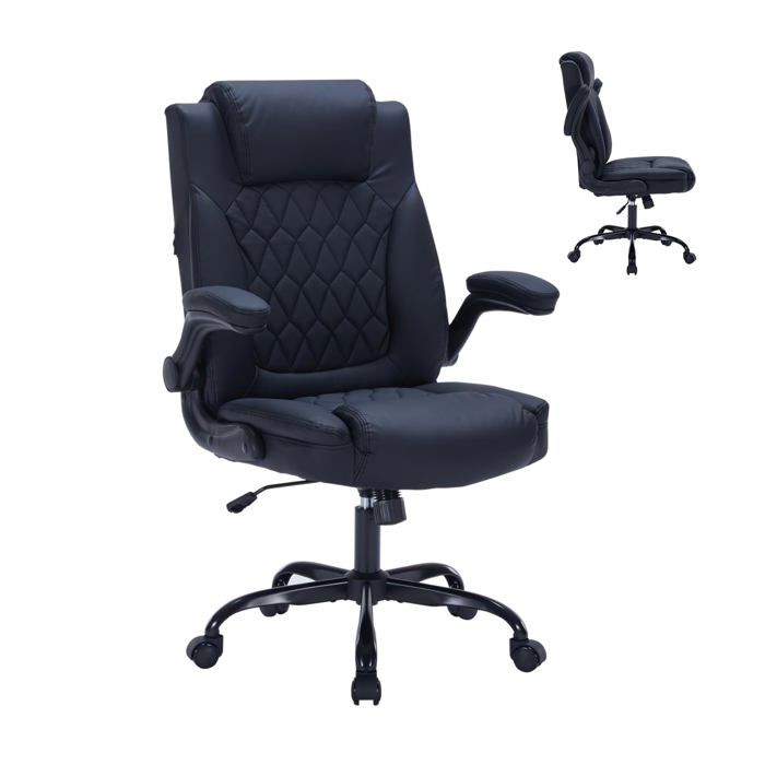 Chaise de bureau robuste capacité de 350 lb confort moderne noir
