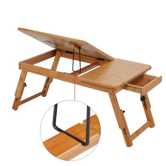 Mophorn Plateau de lit avec pieds pliables, plateau de petit-déjeuner en bambou pour canapé, lit