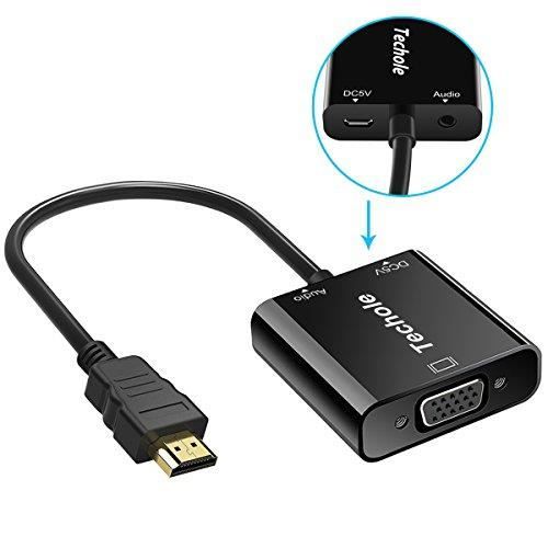 Techole HDMI vers VGA, Adaptateur HDMI Mâle vers VGA Femelle