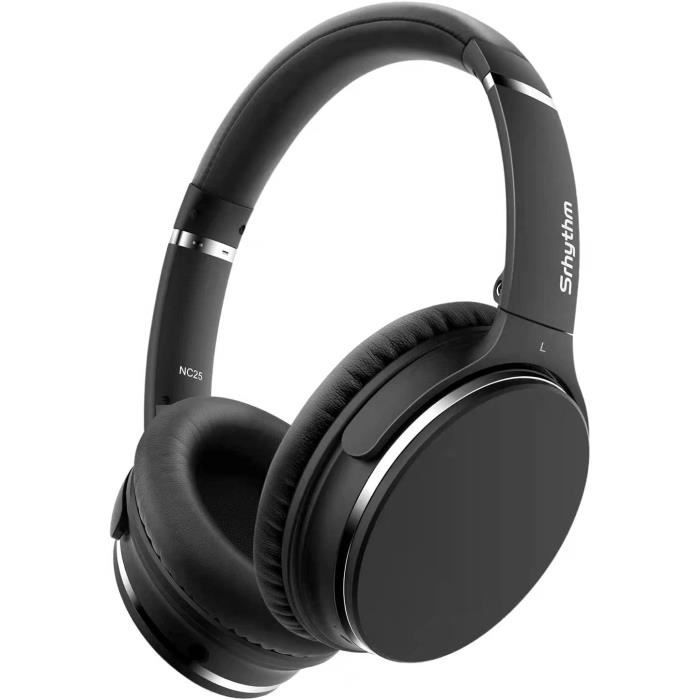Casque Bluetooth Srhythm NC-25 - Réduction De Bruit Active, 50h Autonomie, Léger Et Pliable - Pour Voyage, Télétravail, Jeu