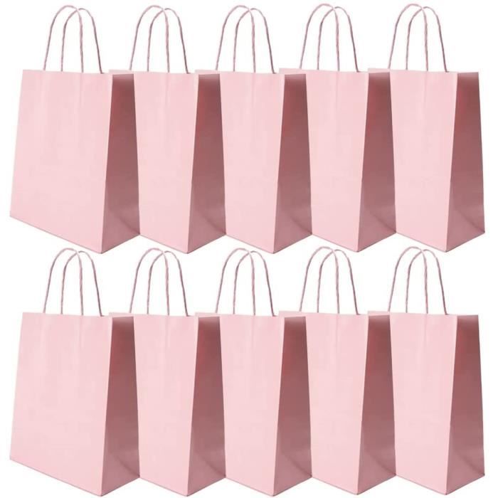 Sac Cadeau Moyen Format avec Papier de Soie,Sacs Cadeaux Anniversaire pour  Filles Femmes avec Poignée,Pochette Cadeau,Rose Sac Papier Cadeau pour