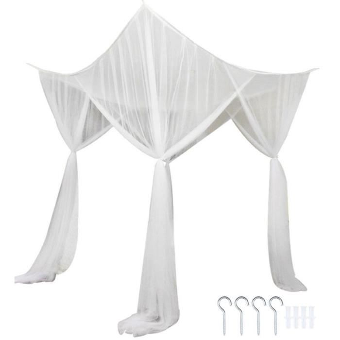 Moustiquaire De Lit Baldaquin - Voilage Romantique 210x190x240cm, Protection Anti-Moustiques, Décoration Chambre