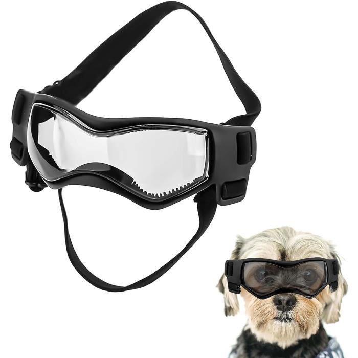 Lunettes pour Chien - Coupe-Vent Anti-Buée - Protection des Yeux - Noir - Silicone - PC