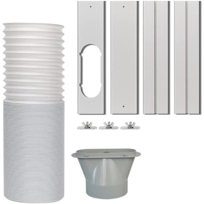 Kit de plaque coulissante de fenêtre réglable et portable pour tuyau d' échappement, accessoires de climatisation, kit d'étanchéité de fenêtre, tuyau d'échappement télescopique