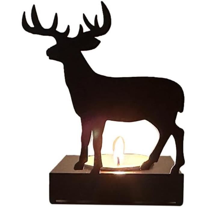 Bougeoir « Violina » Coeur En Métal Sur Socle En Bois De Manguier, 7xH