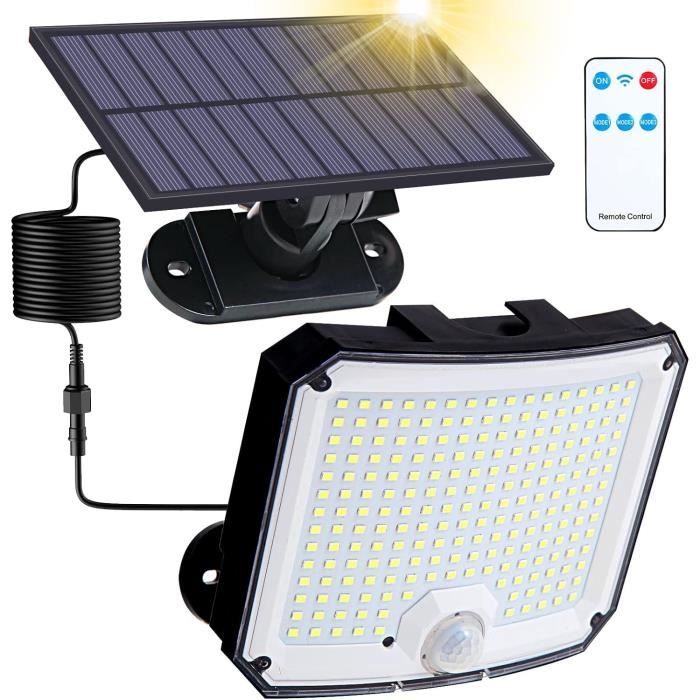 Lampe Solaire Exterieur Detecteur De Mouvement - J369 - 208 LED -  Télécommandées - Étanches Ip65 - Noir - Cdiscount Maison