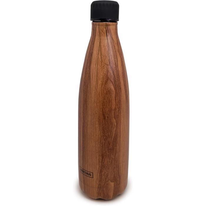 Bouteille Isotherme Double Paroi Fih 596 596 - Design Bois - 500 ml ...
