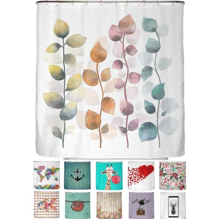 Arteneur Rideau De Douche 180×200 Cm – Tableau Périodique Français, Polyester Épais Anti-Moisissure, Imperméable + 12 Crochets Offerts