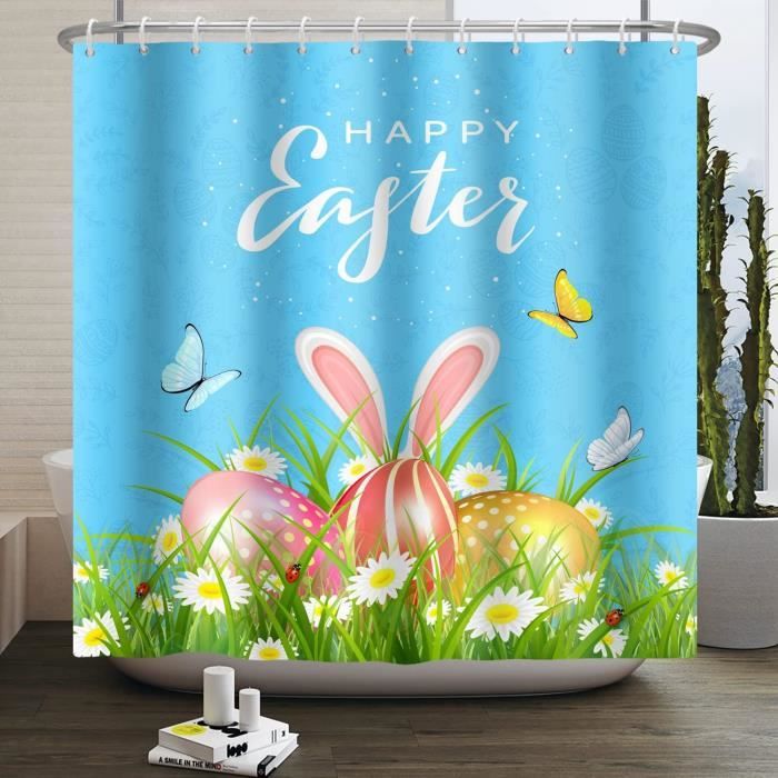 Acheter 4 Pièces Rideaux De Douche De Ferme Rustique Ferme Sauge Vert Marguerite Rideaux Floraux Pour Accessoires De Salle De Bain Ensemble Rideau De Baignoire Avec Crochets Imperméable