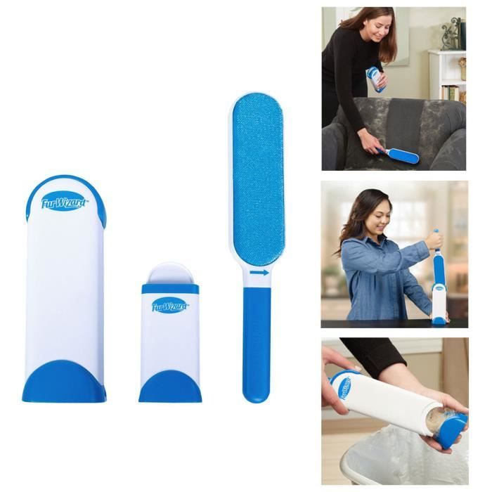 Catherine Brosse Épilateur Magique Anti-Poils & Peluches Réutilisable avec Base Auto-Nettoyante – Rouleau Double Face pour Chiens