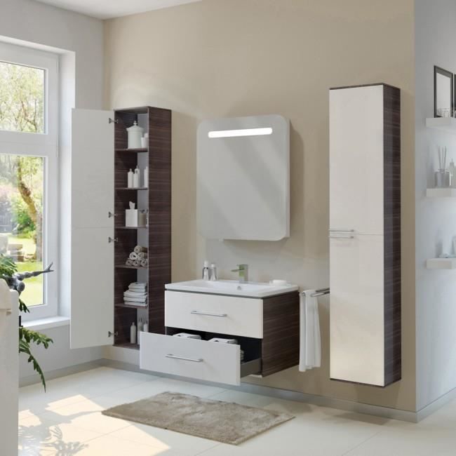 Ensemble Complet Meuble Salle De Bain Sudersand Bianco 75cm