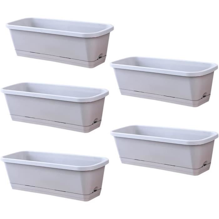 WAYNHUI Lot De 5 Soucoupes Carrées Pour Plantes 6/8/10/12/14