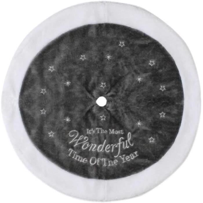 Jupe De Sapin De Noël Ronde 120 Cm - Déco Festive Avec Motif Sapin - Cadeau Idéal Pour Les Fêtes
