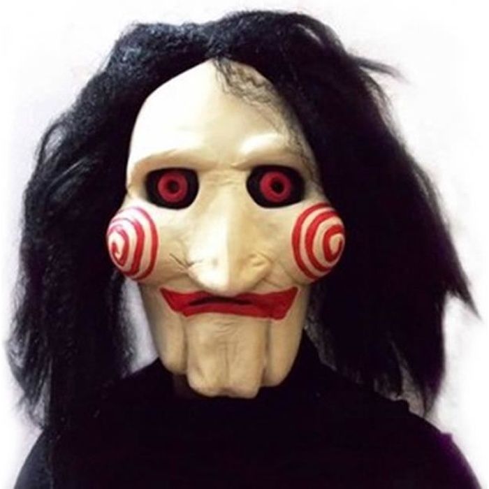 Silicone visage masque Saw Cosplay film Jigsaw Masquerade Party caoutchouc masques en Latex masculine pour Halloween