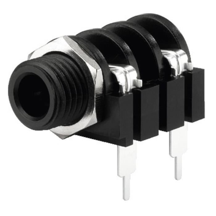 2 Fiches Jack 6,35 MONO Avec Interrupteur – Pour Chassis – Neuf En Blister