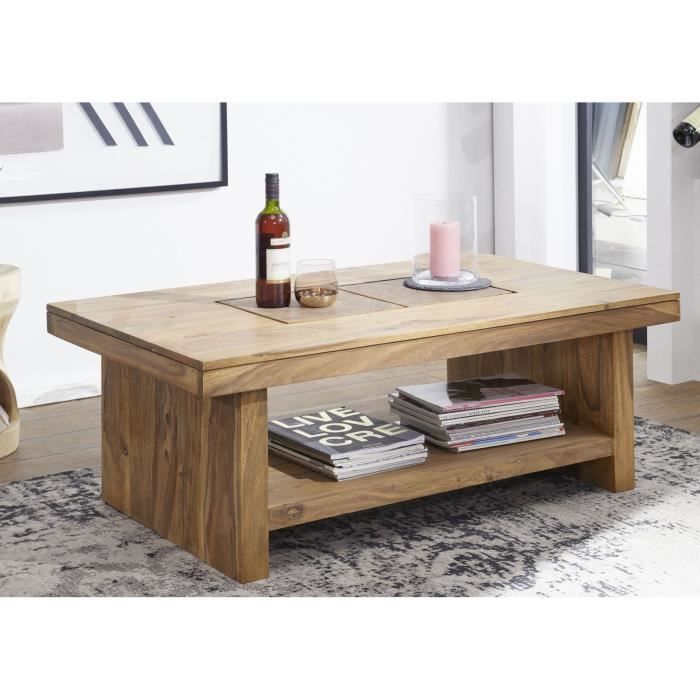 Table basse 118x70cm - Bois de palissandre teinté (Marron) - TURIN #17