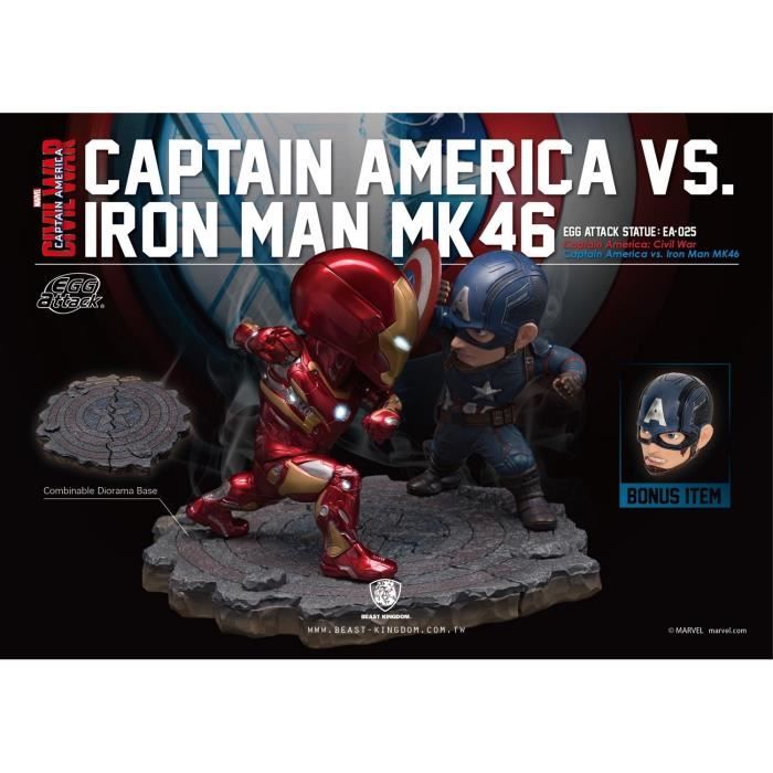 figurine captain america et iron man mk46 - grupo erik - pack de 2 figurines en polystone