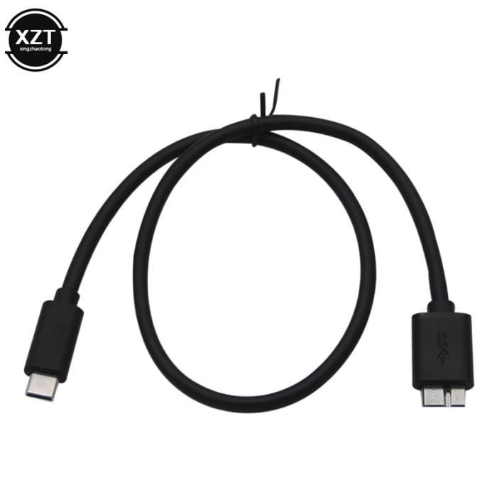 Câble Type C Vers Micro USB B 1 M - Pour Disque Dur Externe, Charge/data - Neuf Sous Blister