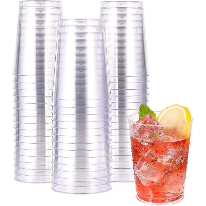 Verres à vin en plastique bordeaux : vaisselle jetable